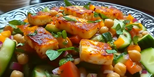 Halloumi-Kichererbsen-Salat